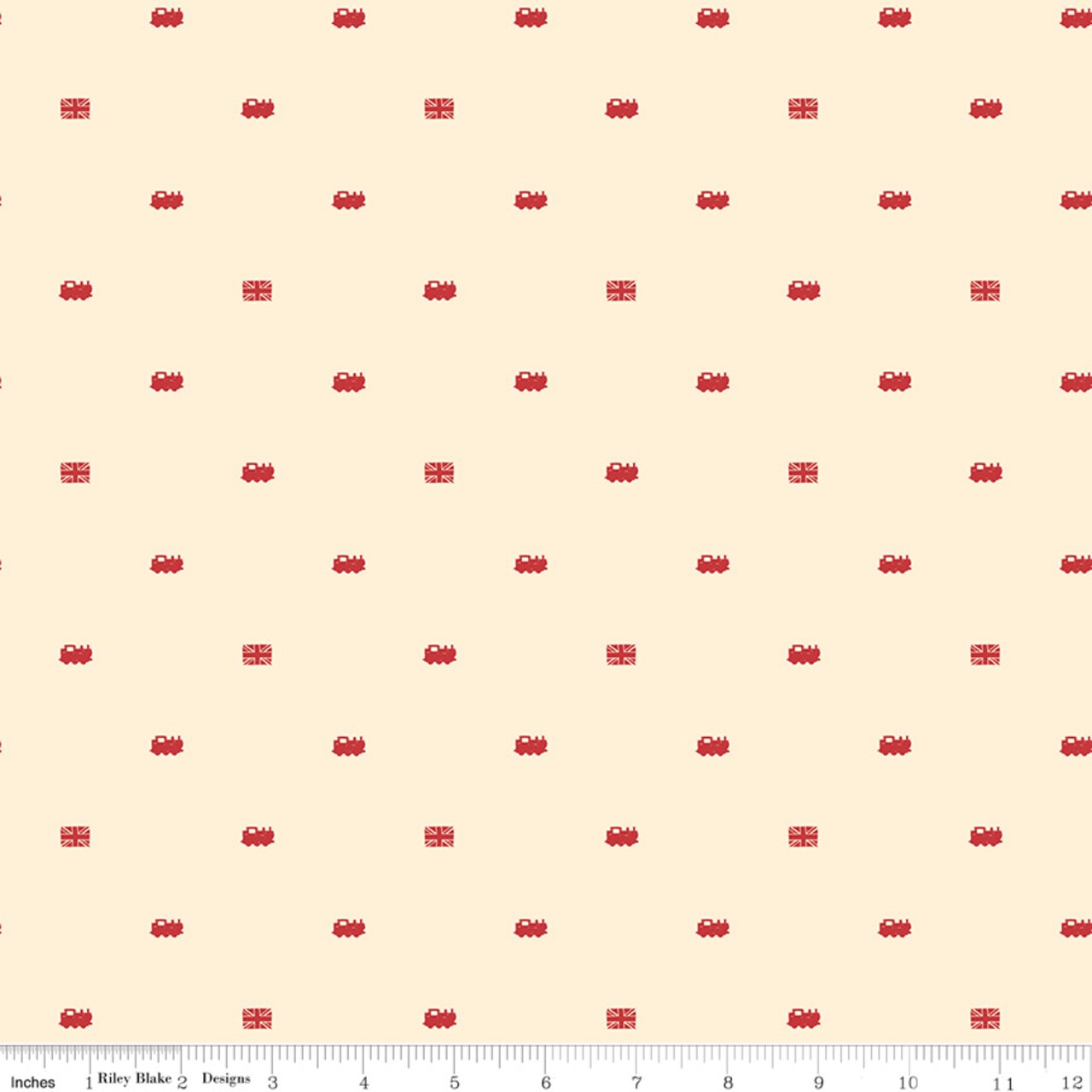 Train Dots in Cream (c17013-cream) | Thomas & Friends 80th Anniversary | Riley Blake Designs | Riley Blake